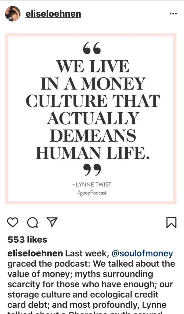 GOOP money culture